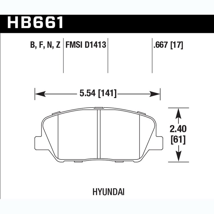 Disc Brake Pad Performance Ceramic w/0.667 Thickness