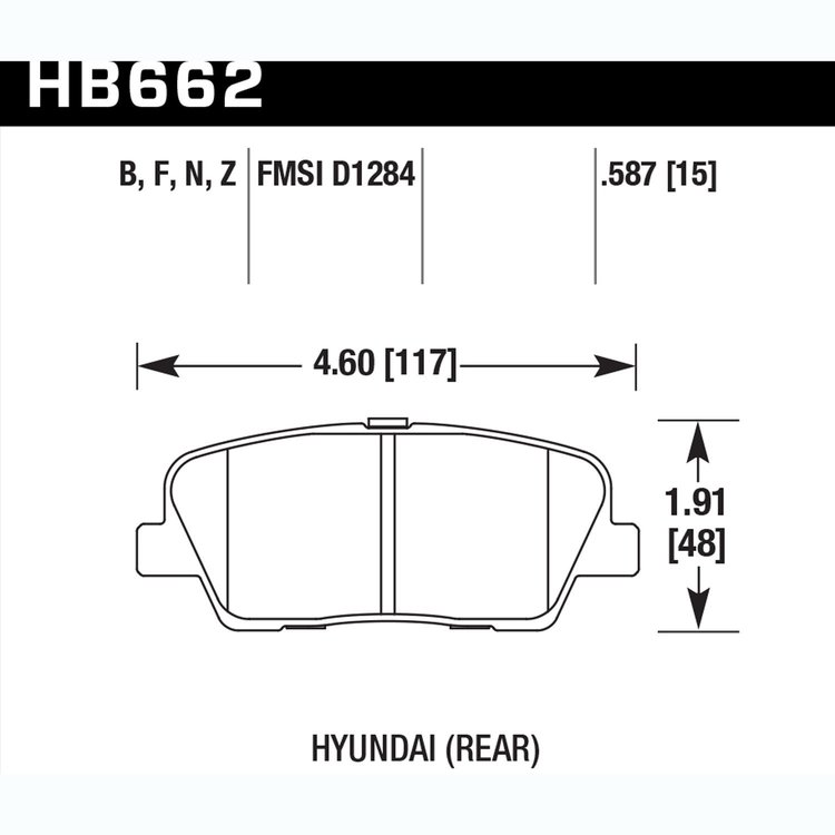 Disc Brake Pad Performance Ceramic w/0.587 Thickness