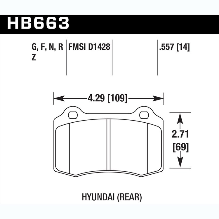 Disc Brake Pad Performance Ceramic w/0.557 Thickness