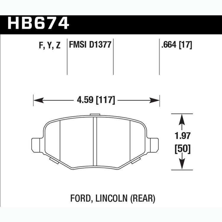 Disc Brake Pad Performance Ceramic w/0.785 Thickness