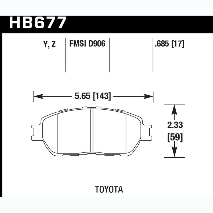 Disc Brake Pad Performance Ceramic w/0.685 Thickness