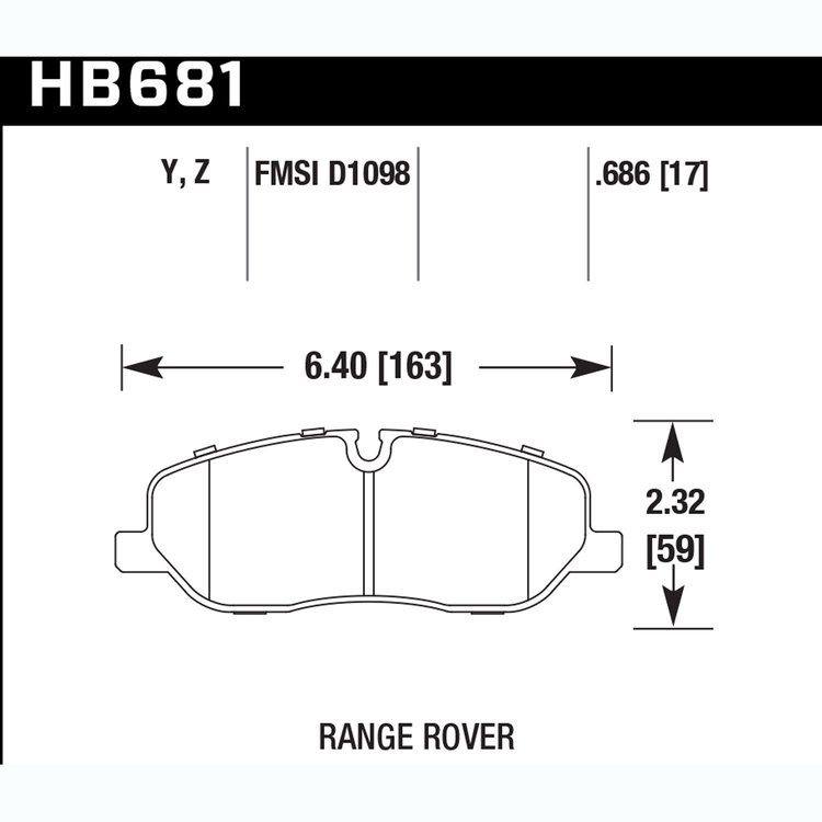 Disc Brake Pad Performance Ceramic w/0.686 Thickness
