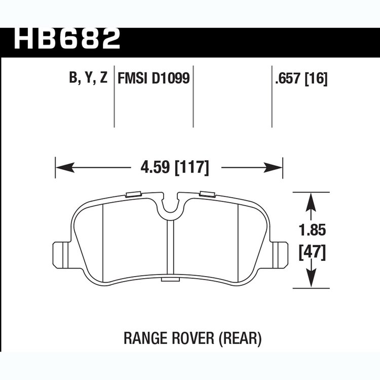 Disc Brake Pad Performance Ceramic w/0.657 Thickness