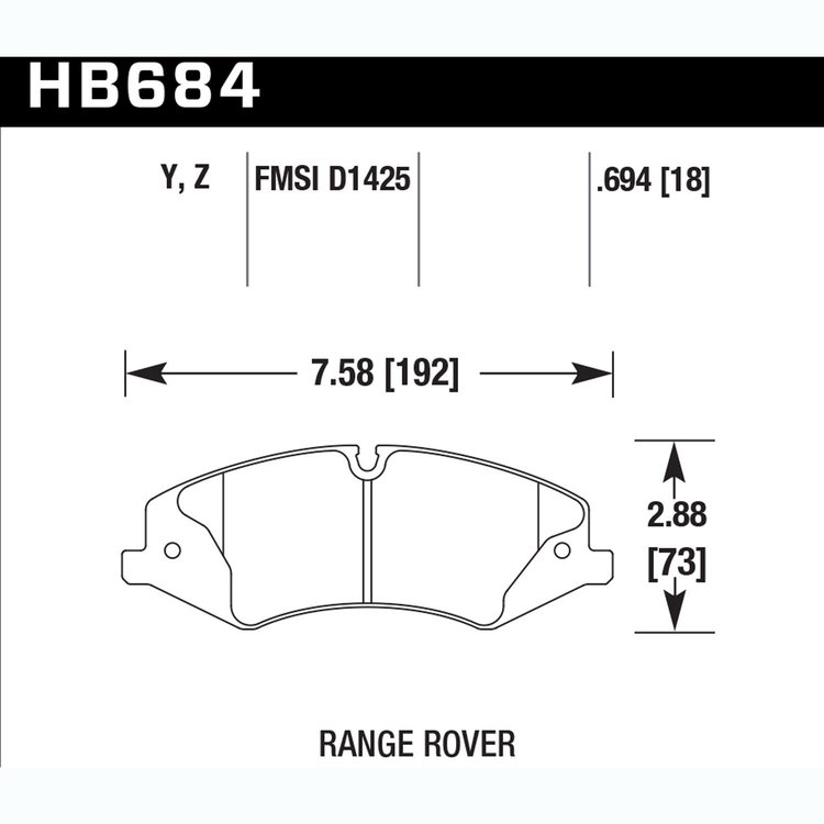 Disc Brake Pad Performance Ceramic w/0.694 Thickness
