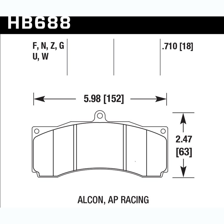 Disc Brake Pad Performance Ceramic w/0.594 Thickness