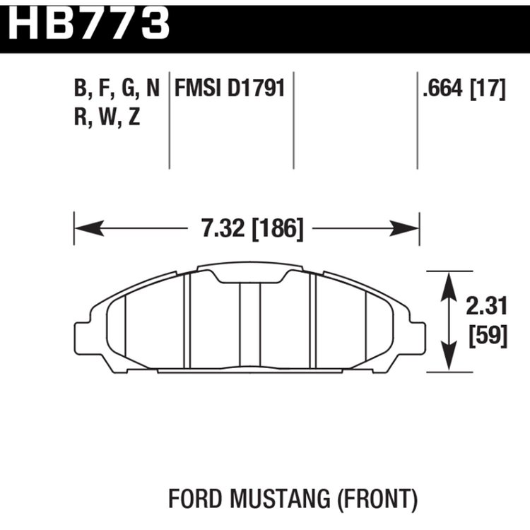 DTC-60 BRAKE PADS 2015-2017 FORD MUSTANG FRONT