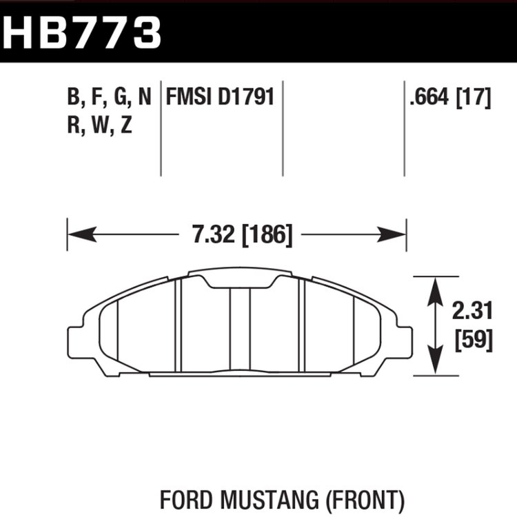Street Race Front Brake Pads for 2015-2017 Ford Mustang