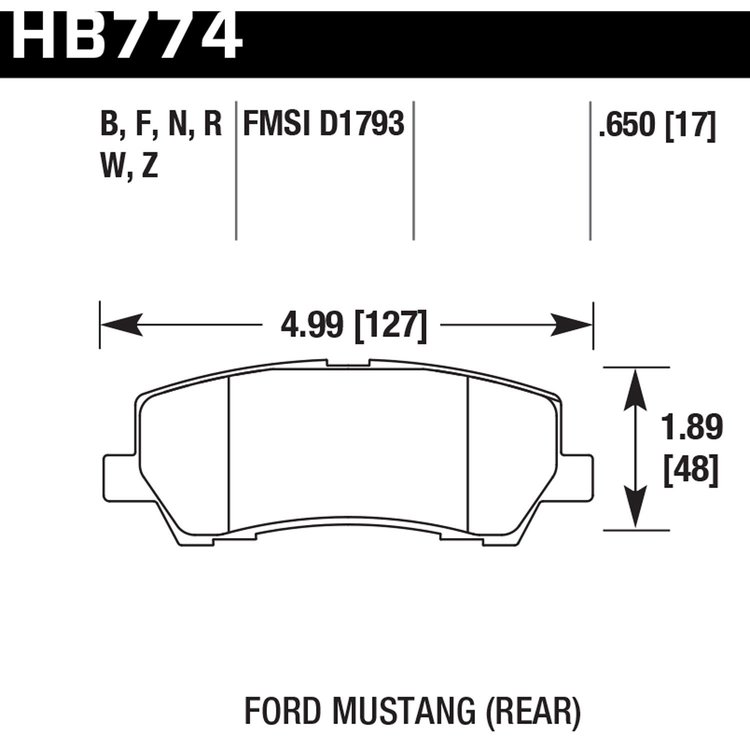 HPS 5.0 BRAKE PADS 2015-2017 FORD MUSTANG REAR