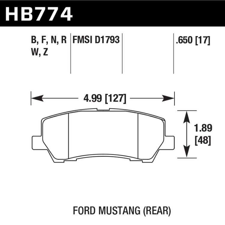 HPS BRAKE PADS 2015-2017 FORD MUSTANG REAR