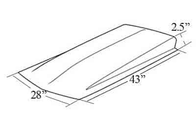 Z28-Style Cowl Scoop Overall Length: 41"