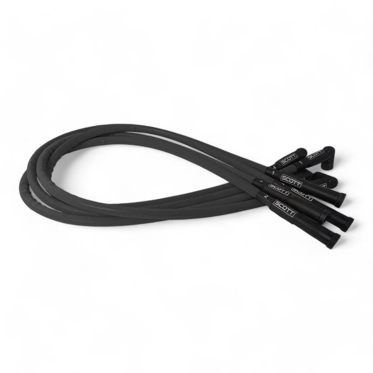 SPW300-CH-23-1 Super Mag Fiberglass-Oversleeved Spark Plug Wire Set for Ford 2.3L [Black]