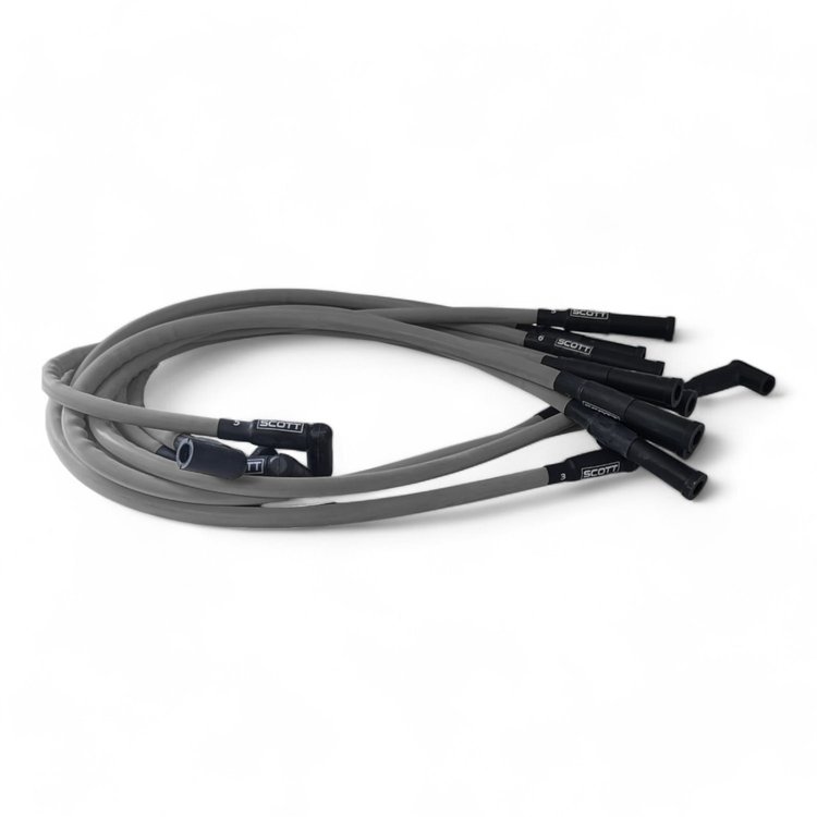 SPW300-CH-428-3 Super Mag Fiberglass-Oversleeved Spark Plug Wire Set for Big Block Ford FE [Gray]