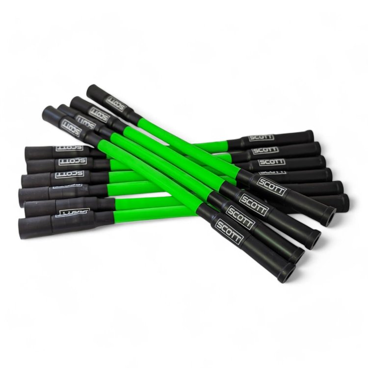 SPW300-CH-690-IV/V-8 Super Mag Fiberglass-Oversleeved Spark Plug Wire Set for Dodge Viper Gen4/5 [Fluorescent Green]