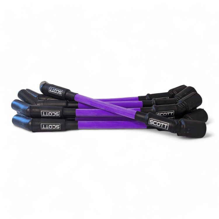 SPW300-CH-LS-T-6 Super Mag Fiberglass-Oversleeved Spark Plug Wire Set for GM LS Truck [Purple]