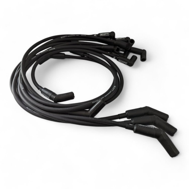 SPW300-NS-415 Super Mag Non-Sleeved Spark Plug Wire Set for Big Block Chevy, Over Valve Cover [45-Degree Plug Boot]