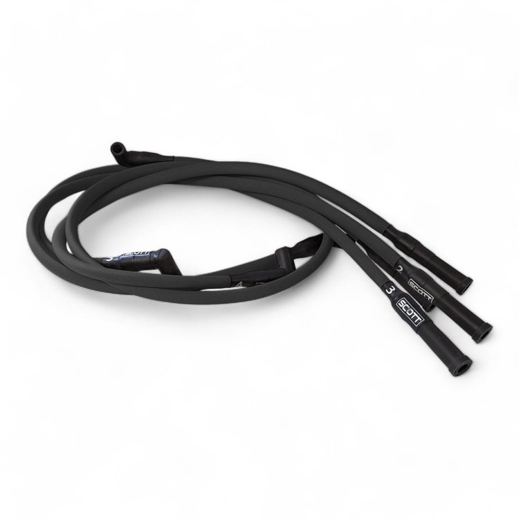 SPW300-PS-23-1 Super Mag Fiberglass-Oversleeved Spark Plug Wire Set for Ford 2.3L [Black]
