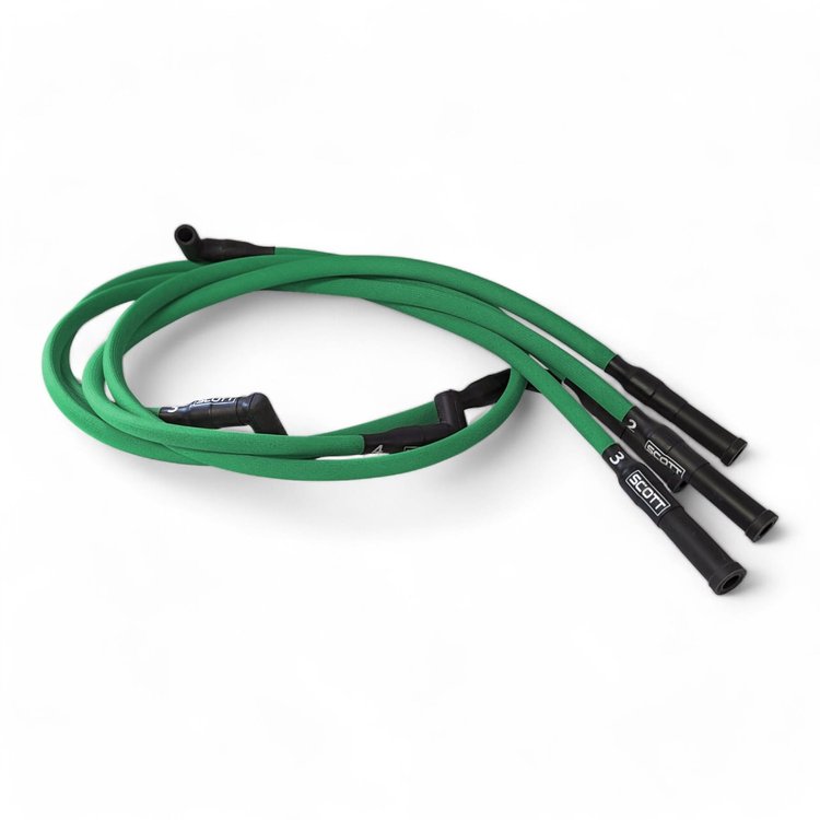SPW300-PS-23-4 Super Mag Fiberglass-Oversleeved Spark Plug Wire Set for Ford 2.3L [Green]