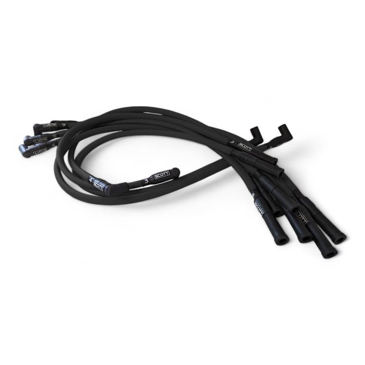 SPW300-PS-660-1 Super Mag Fiberglass-Oversleeved Spark Plug Wire Set for Small Block Dodge [Black]