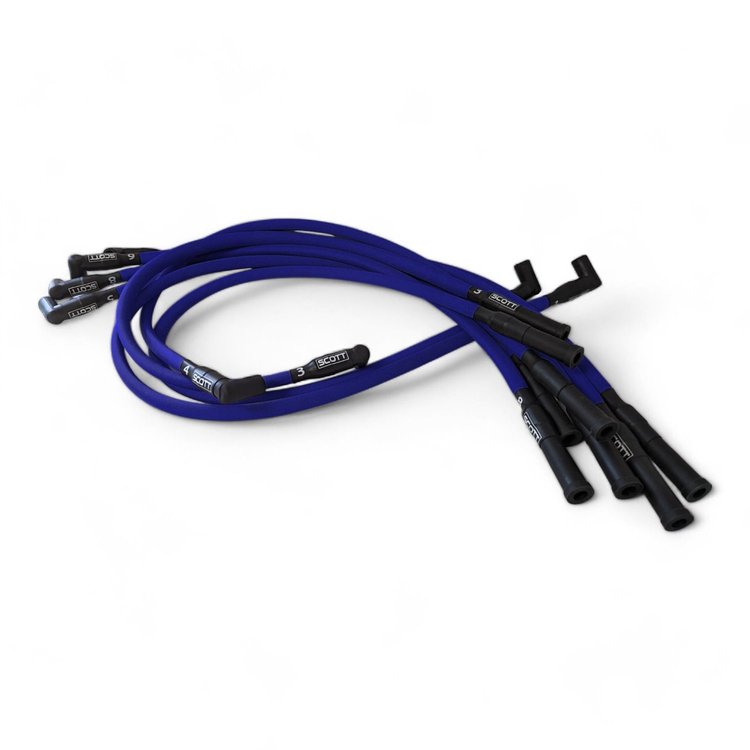 SPW300-PS-660-3 Super Mag Fiberglass-Oversleeved Spark Plug Wire Set for Small Block Dodge [Blue]