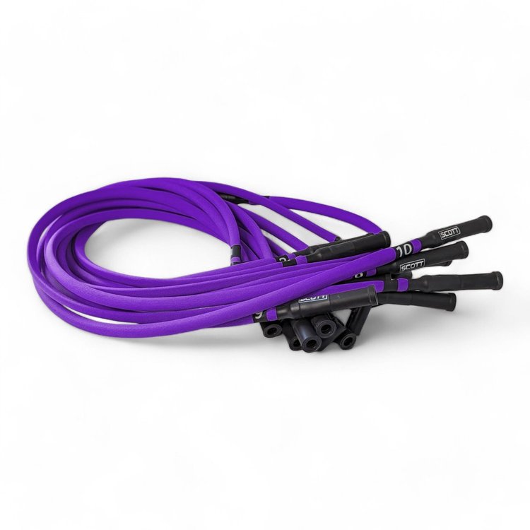 SPW300-PS-690-II-7 Super Mag Fiberglass-Oversleeved Spark Plug Wire Set for Dodge Viper (Gen2) [Purple]