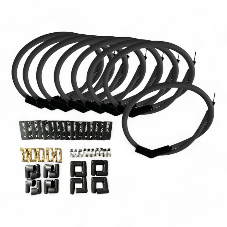SPW300-PS-K45-1 DIY Super Mag Fiberglass-Oversleeved Spark Plug Wire Set, 45-Degree Boot [Black]
