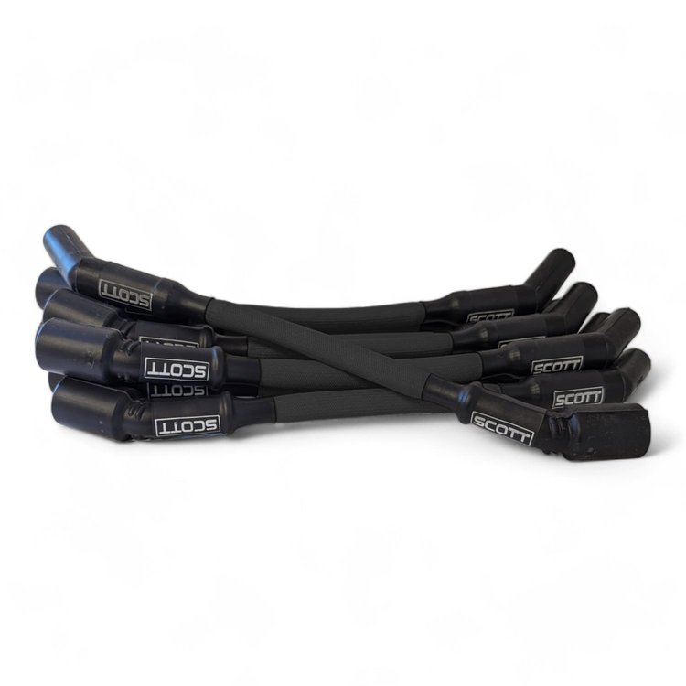 SPW300-PS-LS-T-1 Super Mag Fiberglass-Oversleeved Spark Plug Wire Set for GM LS Truck [Black]