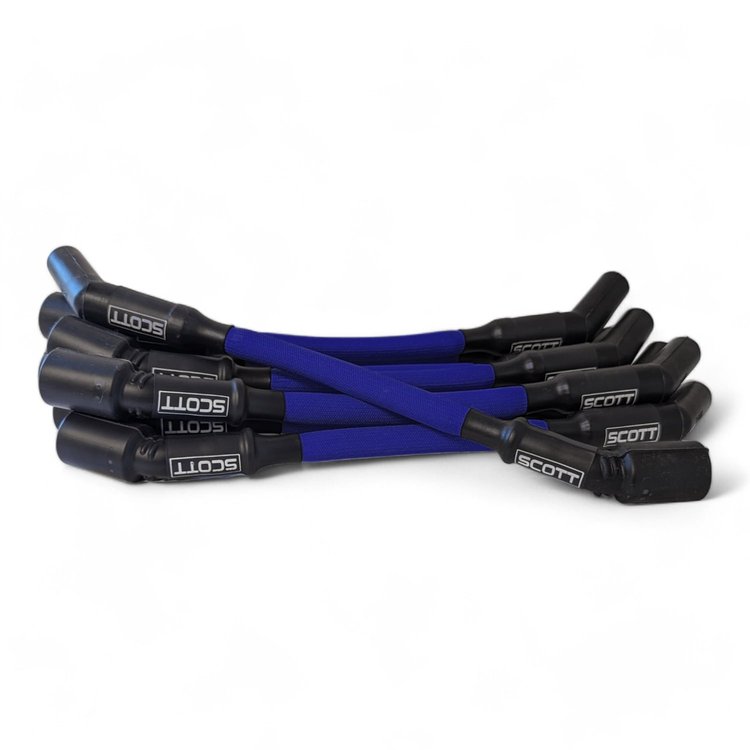 SPW300-PS-LS-T-3 Super Mag Fiberglass-Oversleeved Spark Plug Wire Set for GM LS Truck [Blue]