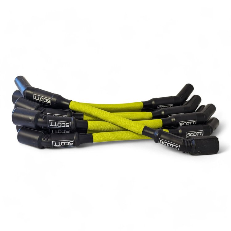 SPW300-PS-LS-T-5 Super Mag Fiberglass-Oversleeved Spark Plug Wire Set for GM LS Truck [Yellow]