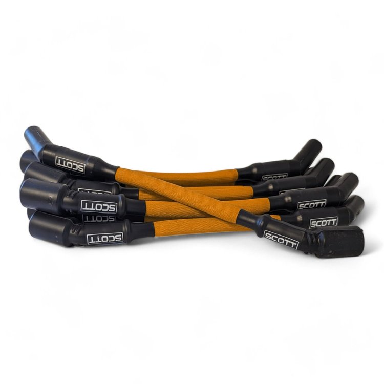 SPW300-PS-LS-T-6 Super Mag Fiberglass-Oversleeved Spark Plug Wire Set for GM LS Truck [Orange]