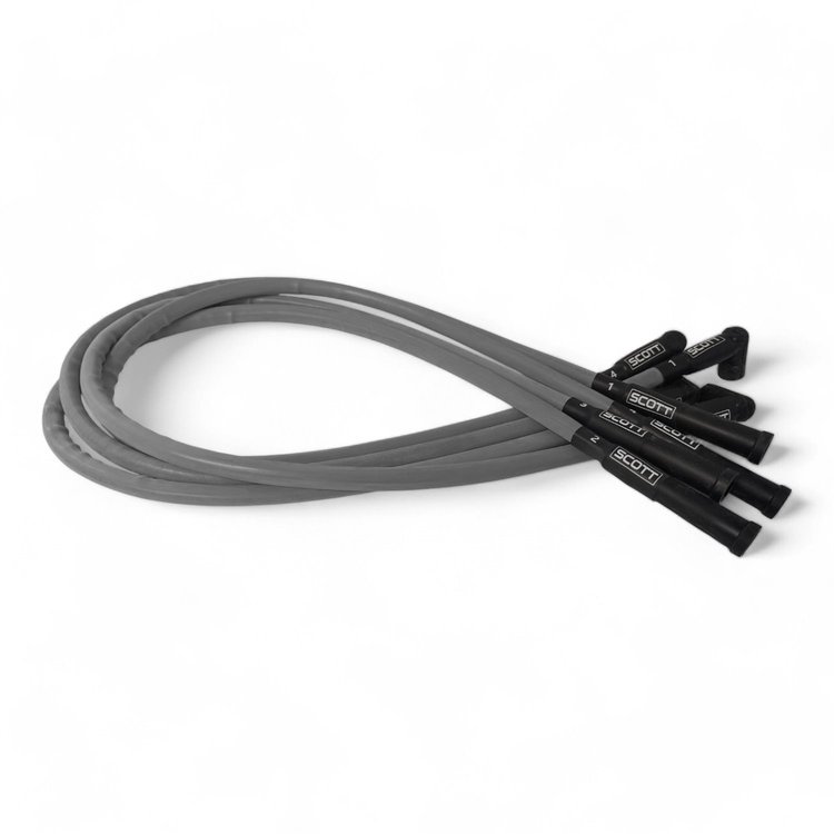 SPW-CH-23-3 High-Performance Silicone-Sleeved Spark Plug Wire Set for Ford 2.3L [Gray]