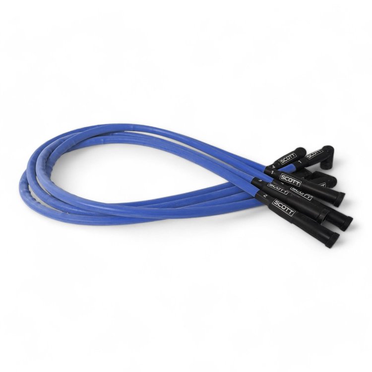 SPW-CH-23-4 High-Performance Silicone-Sleeved Spark Plug Wire Set for Ford 2.3L [Blue]