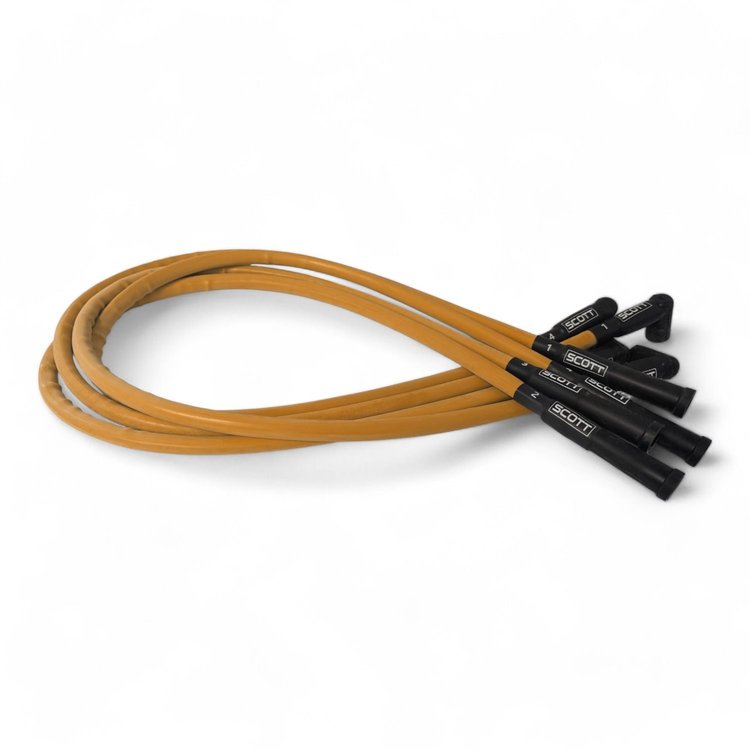 SPW-CH-23-5 High-Performance Silicone-Sleeved Spark Plug Wire Set for Ford 2.3L [Orange]