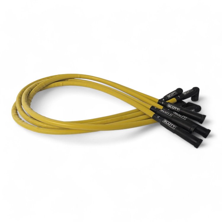 SPW-CH-23-7 High-Performance Silicone-Sleeved Spark Plug Wire Set for Ford 2.3L [Yellow]