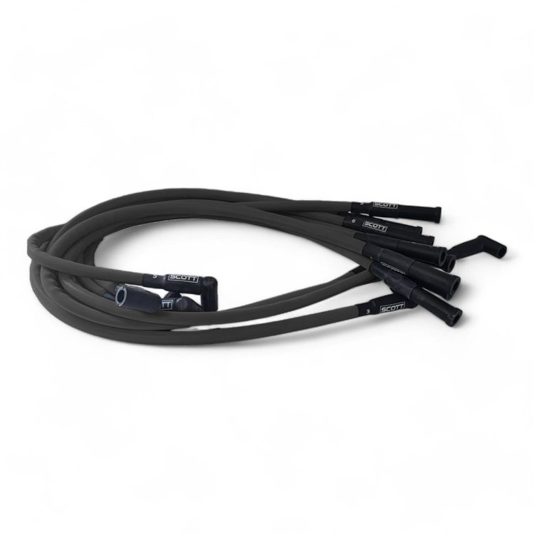 SPW-CH-428-1 High-Performance Silicone-Sleeved Spark Plug Wire Set for Big Block Ford [Black]