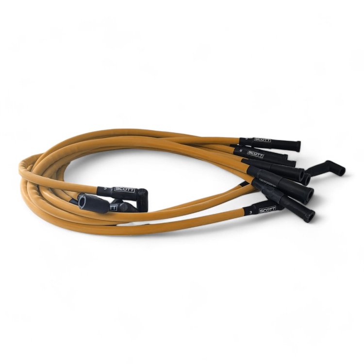 SPW-CH-428-5 High-Performance Silicone-Sleeved Spark Plug Wire Set for Big Block Ford [Orange]