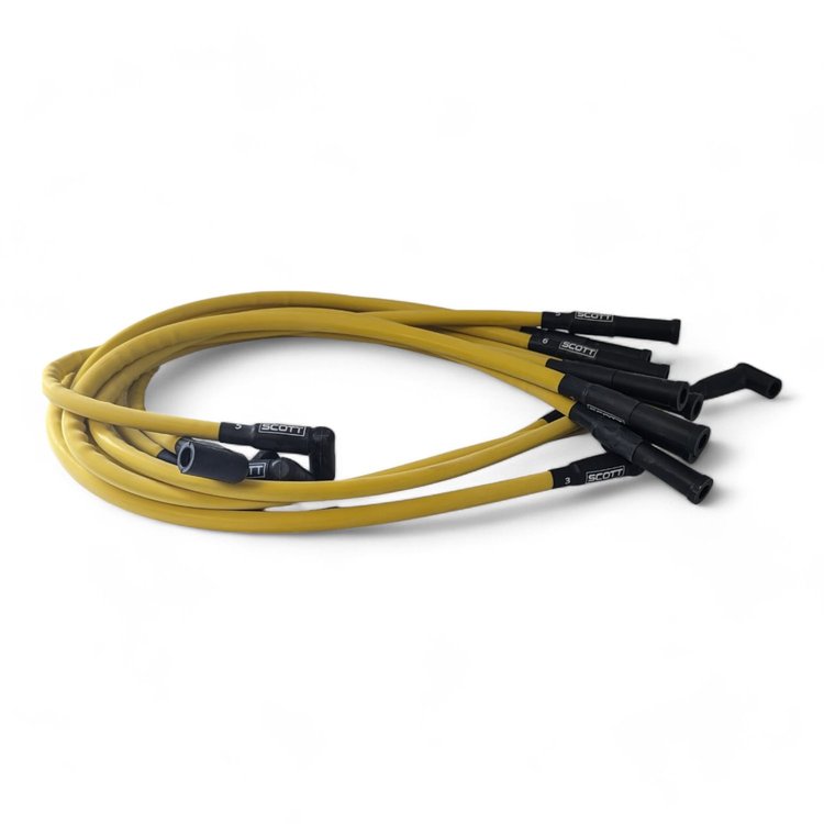 SPW-CH-428-7 High-Performance Silicone-Sleeved Spark Plug Wire Set for Big Block Ford [Yellow]