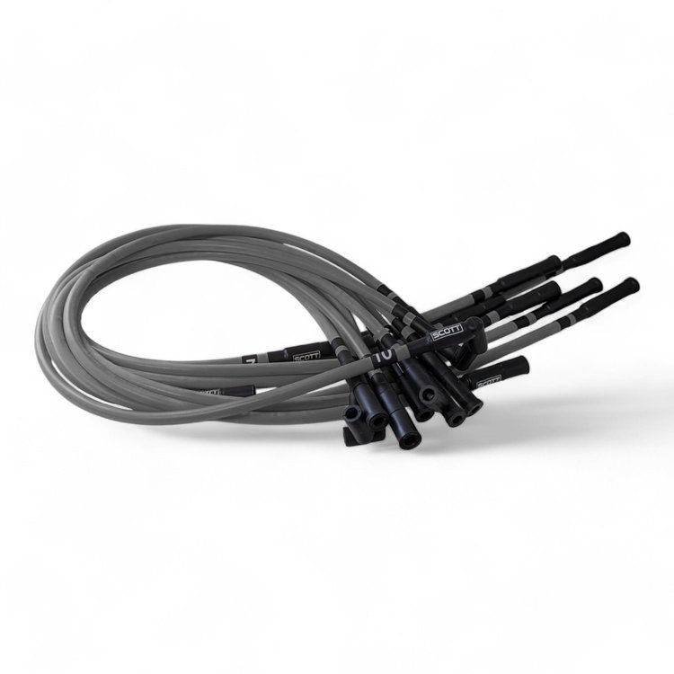 SPW-CH-690-I-3 High-Performance Silicone-Sleeved Spark Plug Wire Set for Dodge Viper (Gen-1) [Gray]