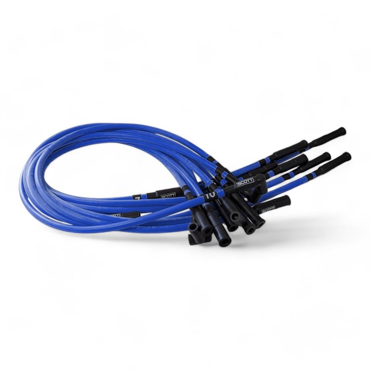 SPW-CH-690-I-4 High-Performance Silicone-Sleeved Spark Plug Wire Set for Dodge Viper (Gen-1) [Blue]