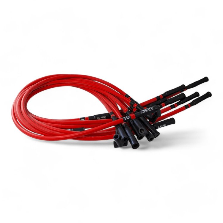 SPW-CH-690-II-2 High-Performance Silicone-Sleeved Spark Plug Wire Set for Dodge Viper (Gen-2) [Red]