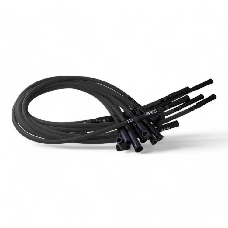 SPW-CH-690-III-1 High-Performance Silicone-Sleeved Spark Plug Wire Set for Dodge Viper (Gen-3) [Black]