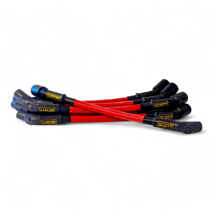 SPW-CH-7.3ZILLA-2 High-Performance Silicone-Sleeved Spark Plug Wire Set for Ford 7.3L Godzilla [Red]