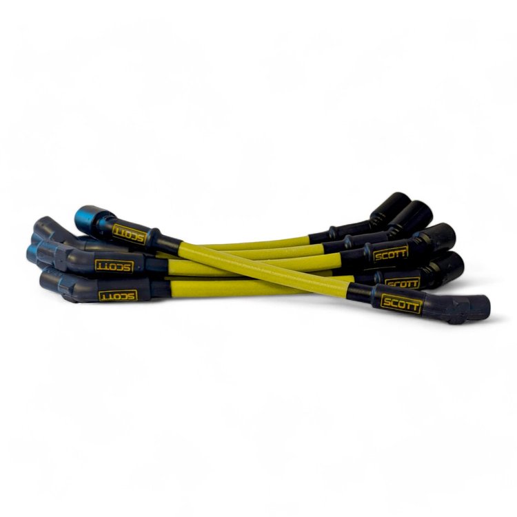 SPW-CH-7.3ZILLA-7 High-Performance Silicone-Sleeved Spark Plug Wire Set for Ford 7.3L Godzilla [Yellow]