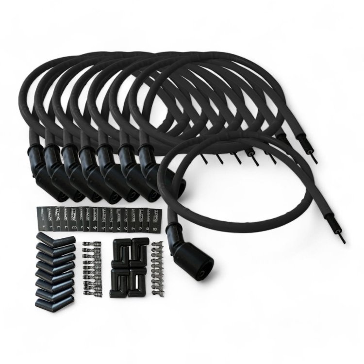 SPW-CH-LSRELO-1 DIY High-Performance Silicone-Sleeved Spark Plug Wire Set, GM LS [Black]