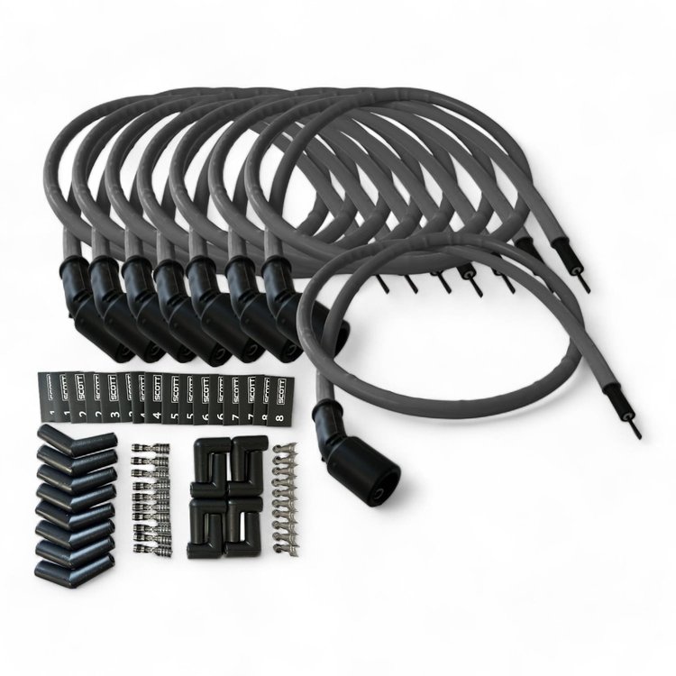 SPW-CH-LSRELO-3 DIY High-Performance Silicone-Sleeved Spark Plug Wire Set, GM LS [Gray]