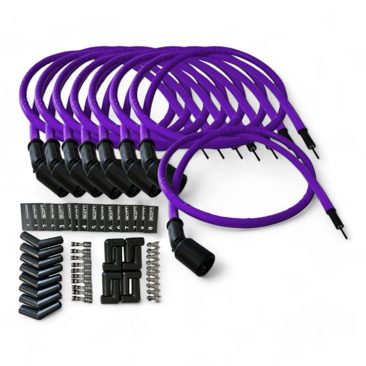SPW-CH-LSRELO-6 DIY High-Performance Silicone-Sleeved Spark Plug Wire Set, GM LS [Purple]