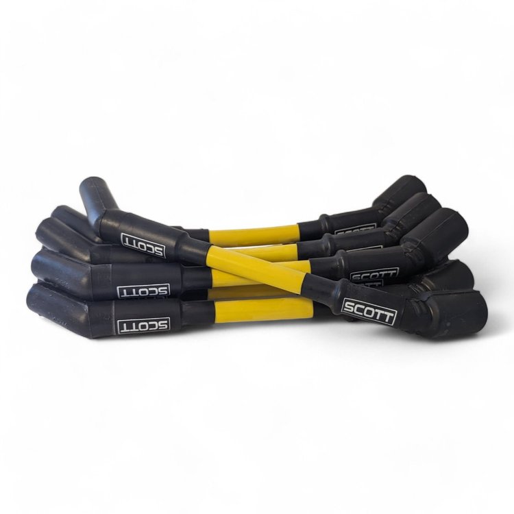 SPW-CH-LS-S-7 High-Performance Silicone-Sleeved Spark Plug Wire Set for GM LS, Standard [Yellow]