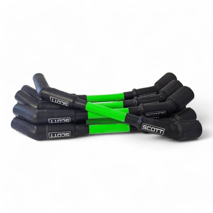 SPW-CH-LS-S-8 High-Performance Silicone-Sleeved Spark Plug Wire Set for GM LS, Standard [Fluorescent Green]
