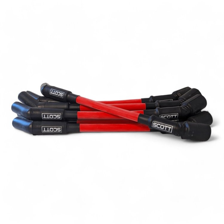 SPW-CH-LS-T-2 High-Performance Silicone-Sleeved Spark Plug Wire Set for GM LS Truck, [Red]