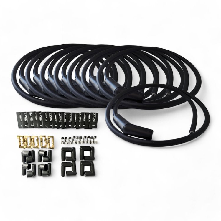 SPW-NS-K45 DIY High-Performance Non-Sleeved Spark Plug Wire Set for DIY Sets [45-Degree Plug Boot]