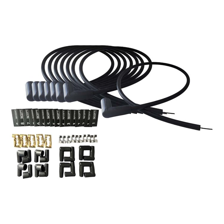 SPW-NS-K90 DIY High-Performance Non-Sleeved Spark Plug Wire Set for DIY Sets [90-Degree Plug Boot]